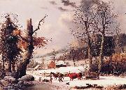 George Henry Durrie Gathering Wood for Winter oil painting reproduction